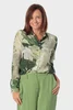 Blouse met bladprint