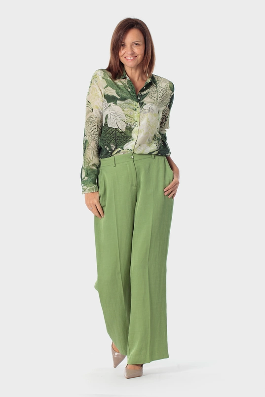 Blouse met bladprint