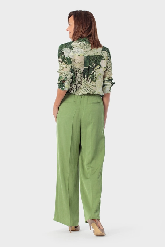 Blouse met bladprint
