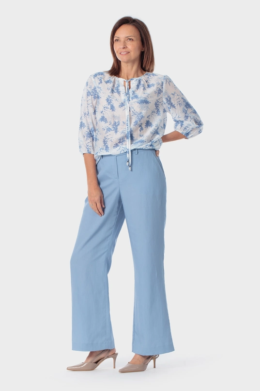 Blouse met blauwe print