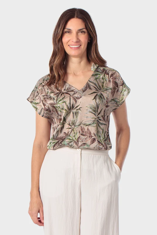 Blouse met botanische print