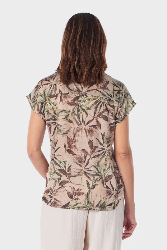 Blouse met botanische print