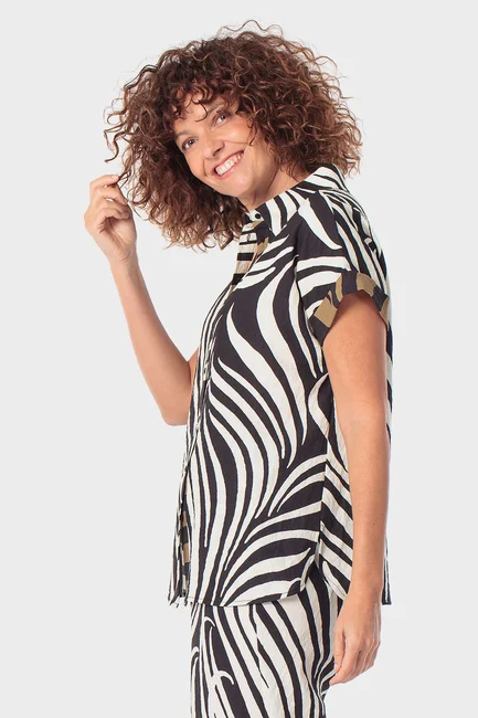 Blouse met zebra print