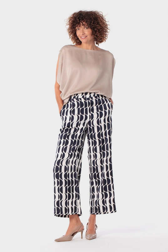 Broek met grafisch dessin
