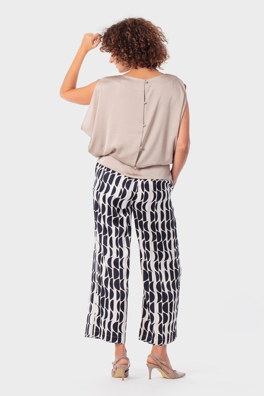 Broek met grafisch dessin