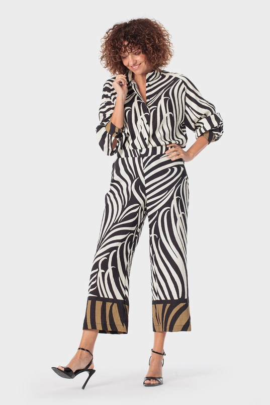 Broek met grafische print