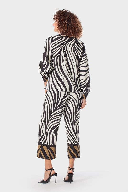 Broek met grafische print