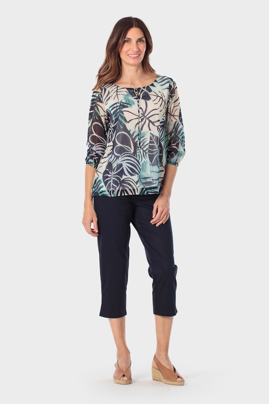 Cropped broek met slanke fit