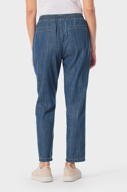 Denimlook broek met strik