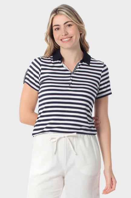 Gestreepte polo top