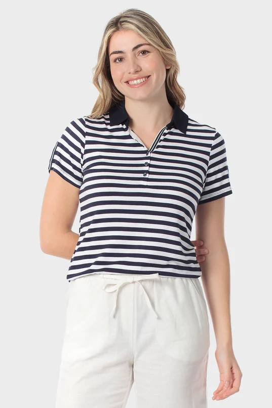 Gestreepte polo top