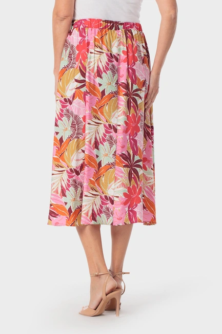 Midi rok met tropische print