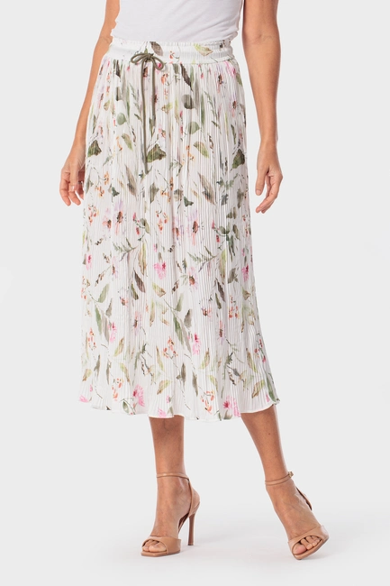 Plooirok met bloemenprint