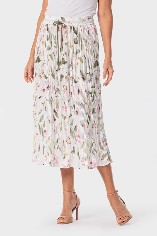 Plooirok met bloemenprint
