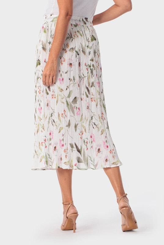 Plooirok met bloemenprint