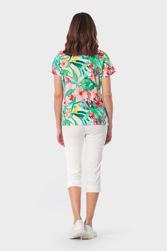 Polo met kleurrijke bloemenprint