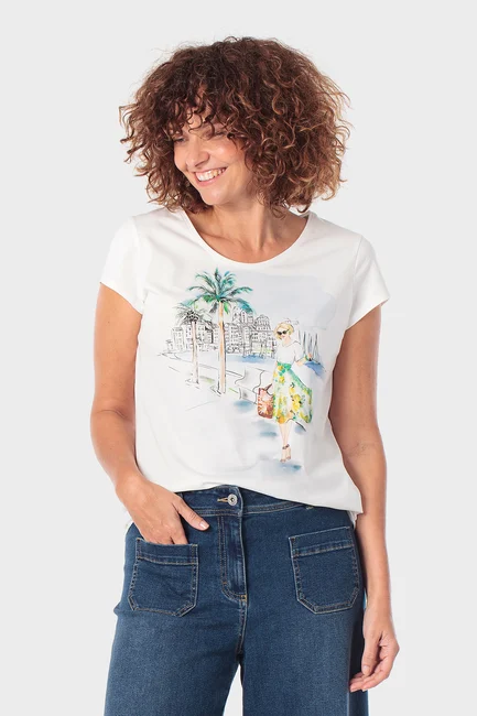T-shirt met illustratieve print