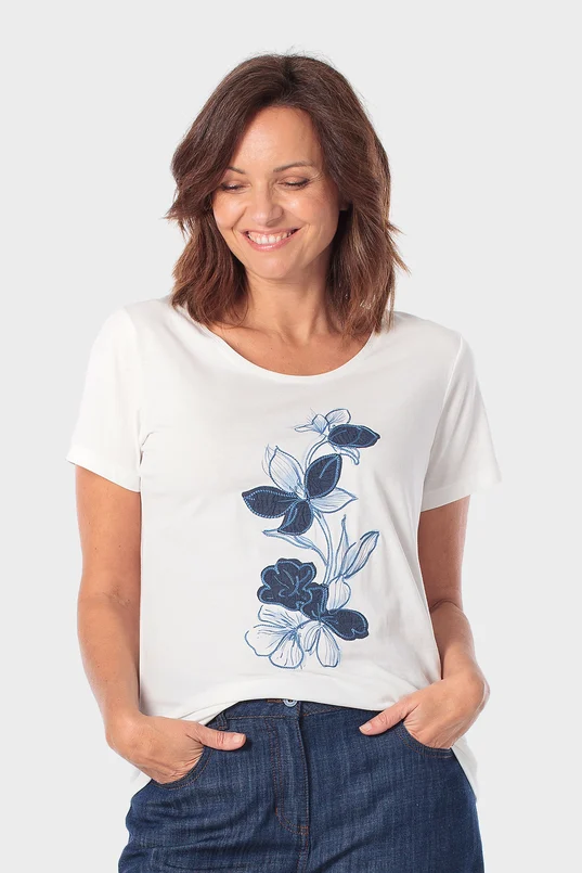Top met bloemenprint