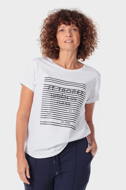 Top met grafische print