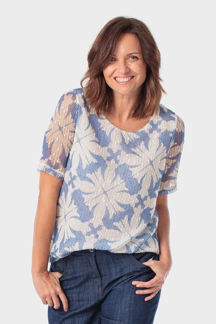 Top met kantprint