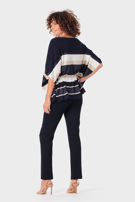 Top met streepdessin en taillekoord