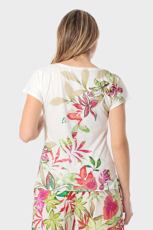 Tropical print top