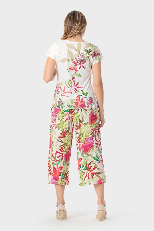 Tropical print top